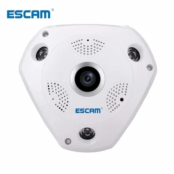 ESCAM QP180 HD 960 P 1.3 MP 360 градуса панорамен рибешко око PTZ инфрачервена камера VR камера поддръжка VR box и micro SD карти