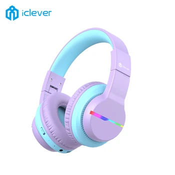 iClever BTH12 Безжични Детски Слушалки С Led Подсветка Bluetooth Слушалки Слушалки с Микрофон за мобилен Телефон PC Гейминг Слушалки на Главата Подарък