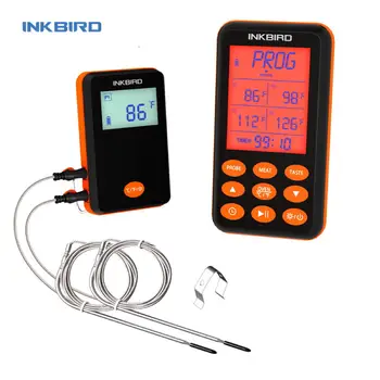 INKBIRD Цифров безжичен водоустойчив термометър с таймер, 4 сензора за температура на разстояние до 1000 метра/300 м, дистанционно предаване