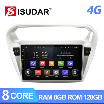 ISUDAR T72 Android 10 Автомагнитола за Citroen/Elysee/Peugeot 301 2013 2014 - GPS Авто Мултимедиен RAM 6G Помещение Canbus 4G Net, Без 2Din