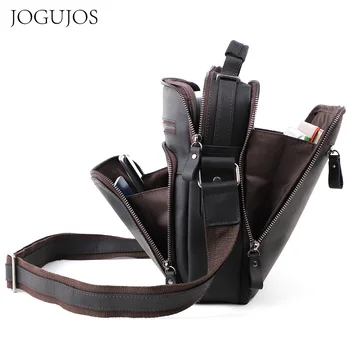 JOGUJOS, малки мъжки чанти-незабавни посланици от естествена телешка кожа, реколта мъжка чанта през рамо, ежедневни офис модерна чанта през рамо, чанти