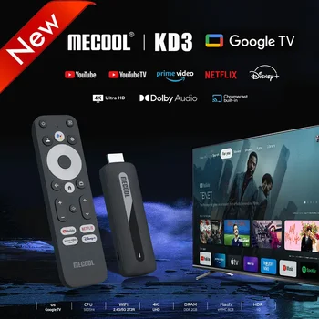 KD3 4K TV Stick Android 11 smart TV box с Amlogic S905Y4 2G + 8G WiFi 2,4 G/5G HDR 10 мултимедиен плейър и мини-ключ