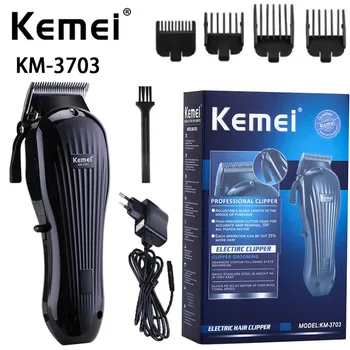 kemei Акумулаторна електрическа машина за подстригване на коса KM-3703 тример за коса, голям капацитет на кабинковия професионална машинка за подстригване