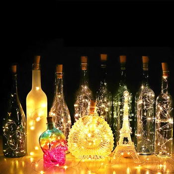 Led бутилки вино, гирлянди, венец във формата на свещи, батерии, празнична лампа-венец за украса на стаята, сватбени партита
