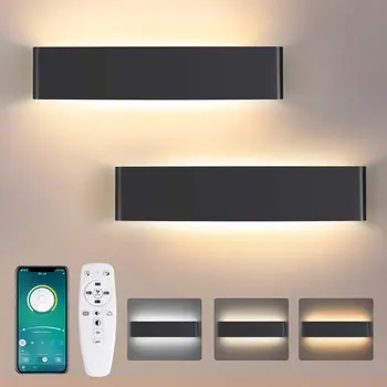 Led монтиран на стената лампа, с регулируема яркост Bluetooth APP дистанционно управление за дневната, огледални лампа за верандата, украса на помещенията