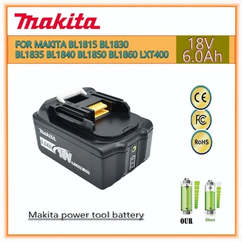 Makita 18V 6.0 Ah Литиево-Йонна Батерия За Makita BL1830 BL1815 BL1860 BL1840 Сменяеми батерии За електрически инструменти Makita 18V 6.0 Ah Литиево-Йонна Батерия За Makita BL1830 BL1815 BL1860 BL1840 Сменяеми батерии За електрически инструменти 0