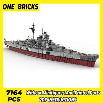 Moc Строителни блокове, военен модел, немски боен кораб, технически тухли, сглобяване 