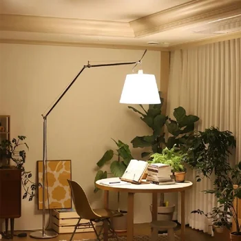 Newseal Дизайнерски двукрилен текстилен под лампа за четене, хол, изчистен модерен офис, кабинет, лампа за риболов