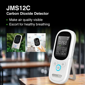 NOYAFA JMS 12C 5 в 1, преносим мултифункционален детектор на качеството на въздуха HCHO Co2 Tvoc монитор LCD тестер началната температура