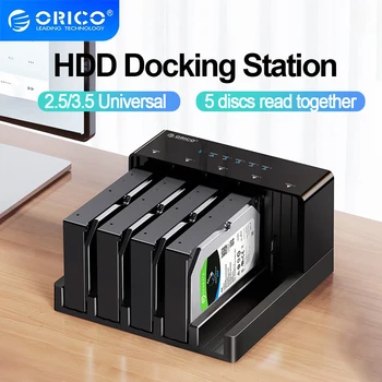 Orico 2/5 Bay Usb 3.0 SATA HDD Докинг станция за 2.5 и 3.5 инчов твърд диск/SSD Безплатен Инструмент Автономен Клониране с едно докосване За архивиране на HDD Докинг станция