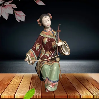 Patung wanita cantik keramik, patung seni wanita klasik Urheen patung kecil anak perempuan kerajinan tangan dekorasi rumah Китай