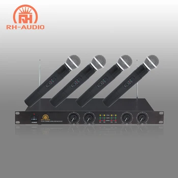 RH-AUDIO 4-канален Безжичен UHF микрофон за Система 