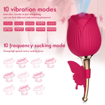 Rose сосущее устройство Пълен придворен цветен вибратор вибратор женски мастурбатор флирт оргазъм, клиторът се закачат прыгающее яйце секс за възрастни