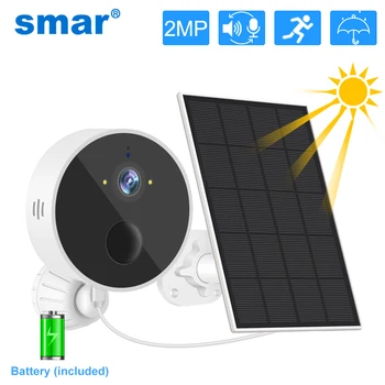Smartdo 1080P WiFi слънчева PIR камера откриване на човек за видеонаблюдение IP ВИДЕОНАБЛЮДЕНИЕ със слънчев панел, функция зареждане на литиево-батерията