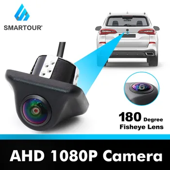 Smartour AHD 1080P, 4K Камера за обратно виждане на Автомобила Черно 180 Обектив Рибешко Око HD Нощно Виждане Универсална Парковочная Помещение CVBS