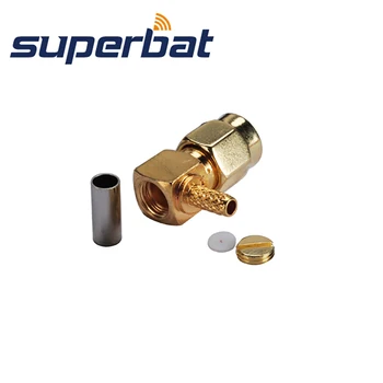 Superbat 10шт RP-SMA Crimp Съединители (женски пин) Правоъгълен Конектор за кабел LMR100, RG174, RG316