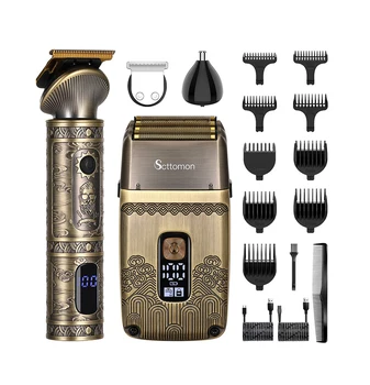 surker електрическа машинка за подстригване за коса USB акумулаторна батерия 3 в 1 комплект за мъже, самобръсначка тример за оформяне на брада, машина за подстригване на коса oilhead ogan за косми в носа