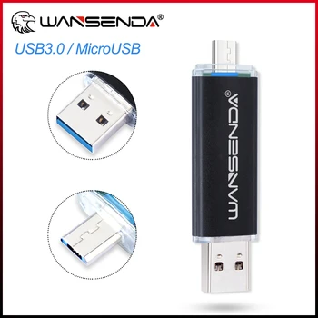 WANSENDA microUSB Флаш Памет Високоскоростен Пръчка 256 GB 128 GB, 64 GB, 32 GB, 16 GB USB Устройство 3,0 OTG U Диск за Android /PC