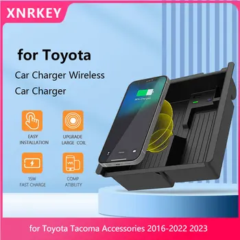 XRNKEY безжичен за Toyota Tacoma Аксесоари 2016-2022 2023 Безжично зарядно устройство и органайзер за централната конзола тава за Toyota Ta