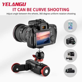 YELANGU мотор слайдер за камера, акумулаторна количка за камера, употреба за DSLR фотоапарати, видеокамери, слайдер за смартфон Gopro