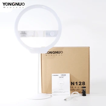 YONGNUO YN128 Мобилен Телефон, LED Заполняющий Лампа За Красота 3200 K-5500 K С Регулируема Цветова Температура Околовръстен Лампа За Смартфони