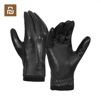 Youpin SUPIELD аэрогелевые мъжки ръкавици от естествена кожа, дебели кадифени ръкавици, топли зимни ръкавици за сензорен екран за целия пръст