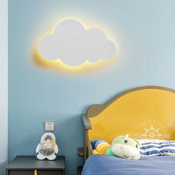 ZK50 Cloud Минималистичен нощни монтиран на стената лампа Модерен прост led фон, с монтиран на стената лампа за дневна, декоративни стенни лампа за детска стая