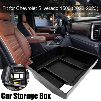 Авто Централен Подлакътник Кутия За Съхранение на Тавата Органайзер За Централната Конзола Тава е Подходящ За Chevrolet Silverado 1500 (2022-2023) J3W2