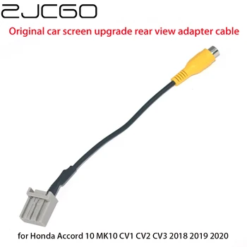Адаптер за камера за задно виждане за обратно виждане RCA кабел за Honda Accord 10 MK10 2018 ~ 2020 Оригинална фабрично видео вход, с екран