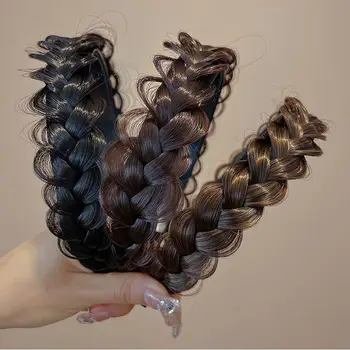 Аксесоари за стайлинг на коса, аксесоари за коса в косичках, нескользящая превръзка от неопрен за перука в корейски стил, закручивающиеся лента за коса във формата на риба кост, панделка за коса