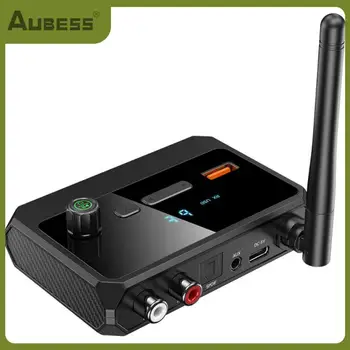 Аудиоприемник 2,4 Ghz с Цифров Дисплей, Двоен Аудиоадаптер Със защита от смущения, Енергоспестяващ Черен