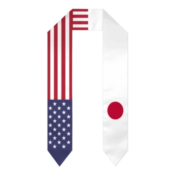 Бала колан Япония и САЩ Орар с флага на Съединените Щати, шалове, маски за завършилите, подаръци за международна студентска гордост