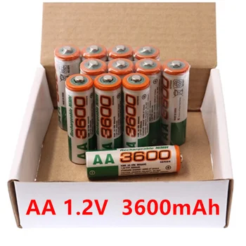 Батерии за презареждане в облеклото на снимката 100% AA Ni-Mh 1.2 AA 3600 mah Ni-Mh 2A, оригинални, събиране на nouvelle