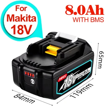 батерия или зарядно устройство за makita 18v батерия bl1850b bl1860 bl 1860 bl1830 bl1815 bl1840 LXT400 8.0 Ah за бормашини makita 18v tools