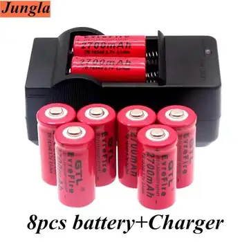 Батерията е литиево-йонна батерия 16340 3,7 На 2700 ма, Акумулаторна батерия за led лампи poche LED, зарядно устройство стенопис de voyage, литиеви батерии cr123a lithium