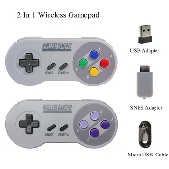 Безжични Gamepads 2,4 Ghz Joypad Джойстик Контролер за SNES Super Nintendo Класически МИНИ Конзола изтрити Аксесоари
