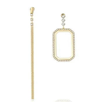 Безплатна доставка Blingbling555 Сребърен цвят Модни бижута Дамски обеци Луксозен циркон шик за жени проба 925