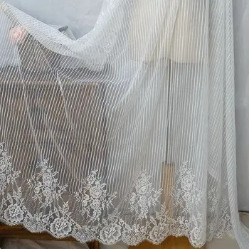 Безплатна доставка Лейси плат за бели мигли, мека лейси сватбена плат с ширина 150 см 3 метра