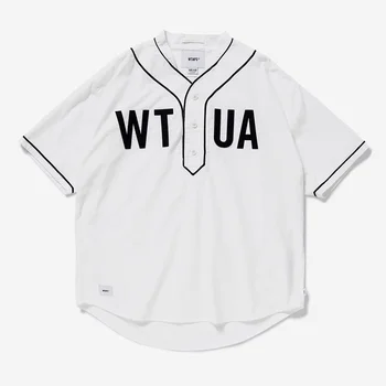Бейзболна Форма WTAPS С Надпис, Свободна Удобни Мъжки И Дамски Риза Без яка, Всекидневни Универсален Пуловер, Топ