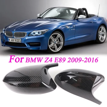 Блясък-Черни Капачки За Огледала за Обратно виждане, изработени От Въглеродни Влакна, Покриване на Страничните Огледала за Обратно виждане, За BMW E89 Z4 Кабриолет 2009-2016 Автомобилни Аксесоари