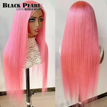 Бразилски перука Реми в Розов цвят от естествена коса на дантели, перуки от естествена коса на дантели, перуки за жени, на дълги прави перуки, изработени от бразилски коса, в продажба