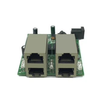 Бързо премина мини 4-портов комутатор 10/100 Mbps ethernet мрежов комутатор rj45 hub печатна платка модул модул за системна интеграция