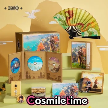 В присъствието на Официален Genshin Impact Liyue OST CD Подарък Кутия Икона Фен Картичка Обеци Аниме Играчка Cosplay Колекцията Коледни подаръци