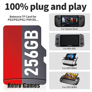 Вградени карти SD/TF карта с игри Batocera Поддържа STEAM DECK /WIN600 Handheld 70+ Емулатор за PS1/PSP/N64/ MAME / DC / NES/3DO