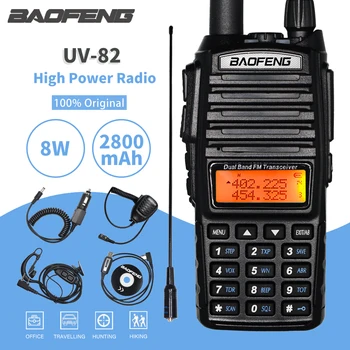 Висока мощност 8 W Baofeng UV-82 Преносима радиостанция UV82 ДвухдиапазонныйУКВ/UHF FM-Радиоприемник 10 км Далечен бой Ловен Двустранен HAM CB Радио