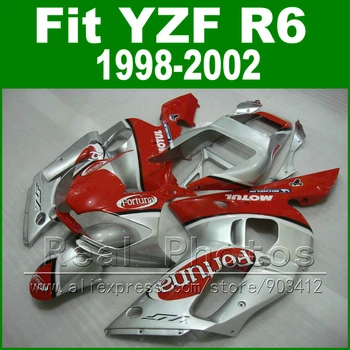 Висококачествени пластмасови части за YAMAHA R6 комплект обтекателей 98-02 reb сребро YZF R6 fairings1998 1999 2000 2001 2002 автомобил