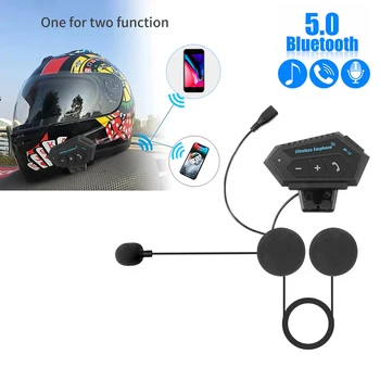 Водоустойчив слушалки за мотоциклетни шлем БТ 5.0, комплект безжични микрофона, стерео слушалки, слушалки за шлем със защита от смущения