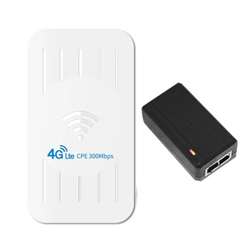 Външен безжичен рутер 4G 300 Mbit/с водоустойчива IP65 Поддръжка на POE захранване със слот за SIM-карти (штепсельная щепсел САЩ)