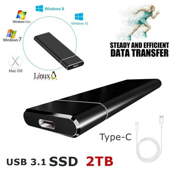Външен Преносим M. 2 SSD диск 40 GB 500 GB 1 TB И 2 TB 4 TB 8 TB Мобилен Твърд Диск USB3.1 Type-C Твърд Диск За Лаптоп PS5 Нов 2023