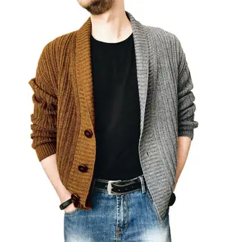 Вязаный пуловер с дълъг ръкав Палта есен-зима однобортный цветна жилетка с отстрочкой, пуловер, връхни дрехи, вязаный пуловер, палто